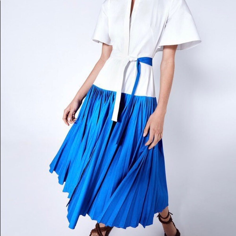 NWT Alexis Bellanca Long Dress - Blue & White